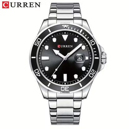 Men's Classic Luminous Analog Watch - 47 mm - Silver Black