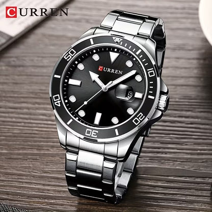 Men's Classic Luminous Analog Watch - 47 mm - Silver Black