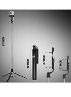 “3-in-1 Extendable Selfie Stick Tripod with Bluetooth , Adjustable Phone Holder, Portable Foldable Stand for iPhone & Android”